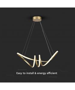 V-TAC Lampadario LED a Sospensione 24W in Metallo dal Design Moderno 72*30cm Coloro Champagne 3000K