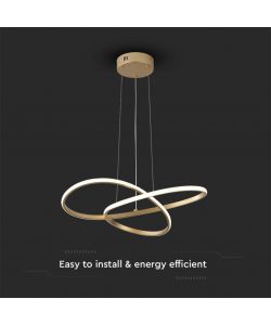 V-TAC Lampadario LED Sospensione - Oro - 50x10cm