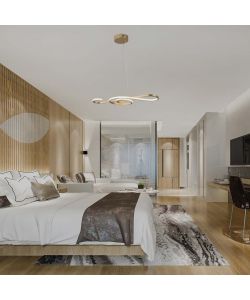 V-TAC Lampadario LED a Sospensione 18W in Metallo dal Design Moderno 70*25cm Verniciato Oro 3000K