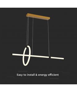 V-TAC Lampadario LED a Sospensione 16W dal Design Moderno Colore Nero 3000K