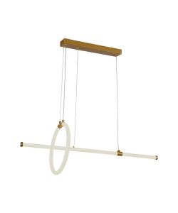 V-TAC Lampadario LED a Sospensione 16W dal Design Moderno Colore Oro 3000K
