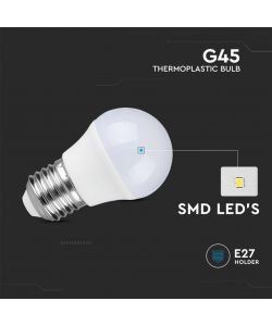 V-TAC Lampadina LED Chip Samsung E27 3.7W G45 4000K