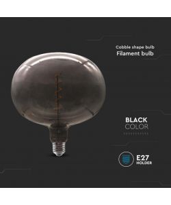 V-TAC Lampadina LED E27 4W Filamento Forma di Ciottolo Colore Nero