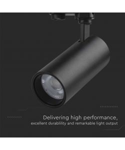 V-TAC Faretto LED COB da Binario Trifase 30W Colore Nero 3in1