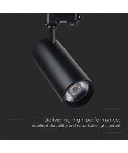 V-TAC Faretto LED COB da Binario Trifase 40W Colore Nero 3in1