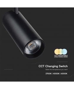 V-TAC Faretto LED COB da Binario Trifase 40W Colore Nero 3in1