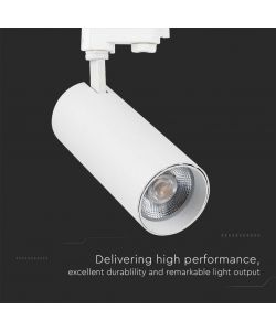 V-TAC Faretto LED COB da Binario Trifase 40W Colore Bianco 3in1