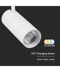 V-TAC Faretto LED COB da Binario Trifase 40W Colore Bianco 3in1