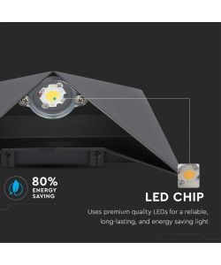 V-TAC Lampada LED da Muro a Tasca 5W 110LM/W Colore Nero 4000K IP65