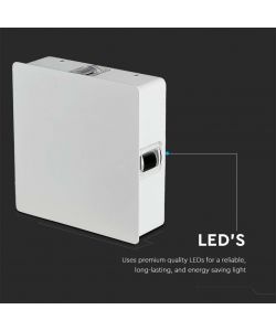 V-TAC Lampada LED da Muro Quadrato 4W 110LM/W Colore Bianco 4000K IP65