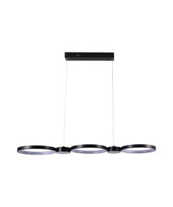 V-TAC Lampadario LED a Sospensione con 3 Cerchi 38W in Metallo Colore Nero 97.4*26*110cm 3000K