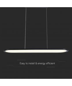 V-TAC Lampadario LED a Sospensione 24W 80*104Cm Colore Nero 4000K