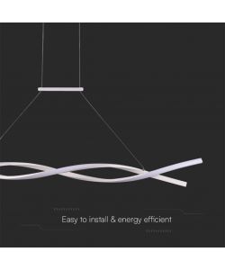 V-TAC Lampadario LED a Sospensione 30W in Metallo dal Design Moderno 120*100cm Colore Bianco 4000K