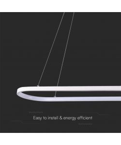 V-TAC Lampadario LED a Sospensione 24W in Metallo Colore Bianco 80*20*100cm 4000K