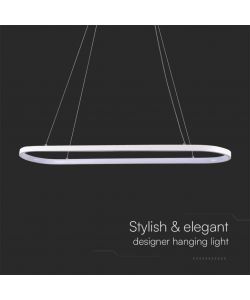 V-TAC Lampadario LED a Sospensione 24W in Metallo Colore Bianco 80*20*100cm 4000K