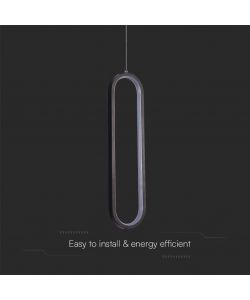 V-TAC Lampadario LED Sospensione 13W Design Moderno 100x70x1530mm Nero 3000K