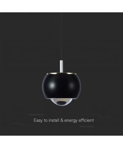 V-TAC Lampadario LED a Sospensione 9W Colore Nero 10*10*100cm 4000K