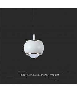 V-TAC Lampadario LED a Sospensione 9W Colore Bianco 10*10*100cm 4000K