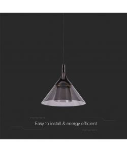 V-TAC Lampadario LED a Campana 9W 19.5*17.5*100Cm Colore Nero 3000K