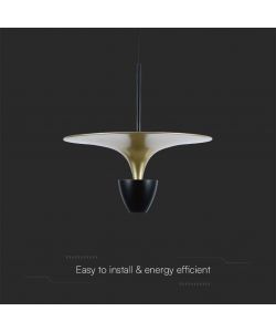 V-TAC Lampadario LED 9W dal Design Moderno 30*320*100Cm Colore Verniciato Oro e Nero 4000K