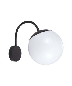 V-TAC Lampada LED da Muro con Sfera Opale e Portalampada E27 Colore Nero Opaco IP44