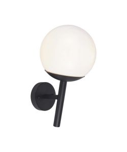 V-TAC Lampada LED da Muro con Sfera Opale e Portalampada E27 Colore Nero Opaco IP44