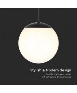 V-TAC Lampada LED da Soffitto, Portalampada E27 (60W) Nero Opaco 200x800mm IP44