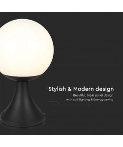 V-TAC Lampada LED da Terra a Lanterna con Portalampada E27Colore Nero Opaco h: 350mm IP44
