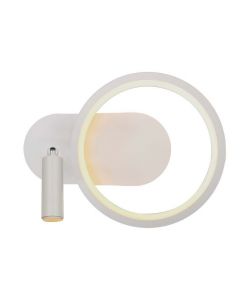 V-TAC Lampada LED da Muro 14W con Faretto Lettura Orientabile in Metallo Bianco 3000K