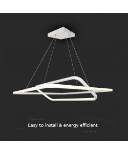 V-TAC Lampadario LED a Sospensione 50W Metallo Bianco 60x60x120cm 3000K Dimmerabile