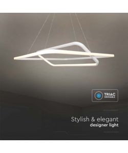 V-TAC Lampadario LED a Sospensione 50W Metallo Bianco 60x60x120cm 3000K Dimmerabile