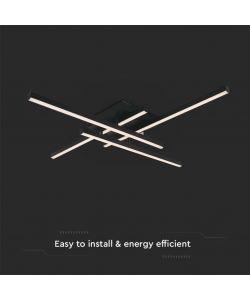 V-TAC Lampadario LED dal Design Moderno 38W Colore Nero 850*850*150mm 3000K