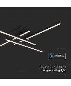 V-TAC Lampadario LED dal Design Moderno 38W Colore Nero 850*850*150mm 3000K