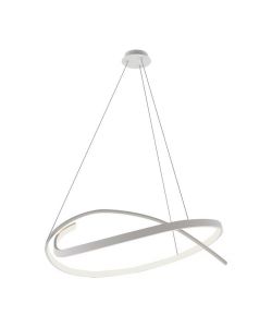 V-TAC Lampadario LED a Sospensione Circolare 48W in Metallo Colore Bianco 80*120cm 3000K Triac Dimmerabile
