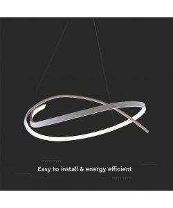 V-TAC Lampadario LED a Sospensione Circolare 48W in Metallo Colore Bianco 80*120cm 4000K Triac Dimmerabile