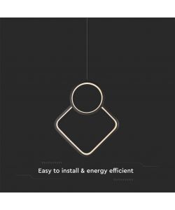 V-TAC Lampadario LED a Sospensione 12W Design Moderno 280*1800mm Colore Nero 3000K