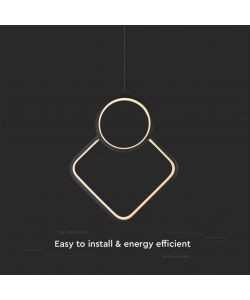 V-TAC Lampadario LED a Sospensione 12W Design Moderno 280*1800mm Regolabile Nero 4000K