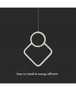 V-TAC Lampadario LED a Sospensione 12W Design Moderno 280*1800mm Regolabile Bianco 4000K