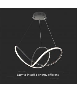 V-TAC Lampadario LED a Sospensione 49W in Metallo Colore Nero 70*10cm Dimmerabile 3000K