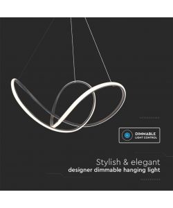 V-TAC Lampadario LED a Sospensione 49W in Metallo Colore Nero 70*10cm Dimmerabile 3000K