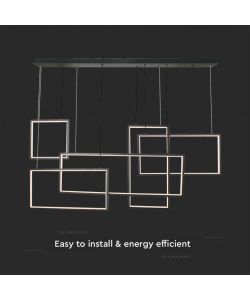 V-TAC Lampadario LED a Sospensione 45W 120*50*60cm dal Design Moderno Colore Nero Dimmerabile 3000K