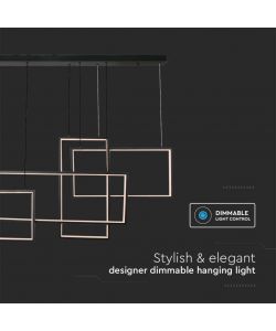 V-TAC Lampadario LED a Sospensione 45W 120*50*60cm dal Design Moderno Colore Nero Dimmerabile 3000K