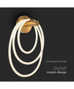 V-TAC Lampada LED da Muro 14W 350*180*500mm in Metallo e Silicone Colore Oro 3000K