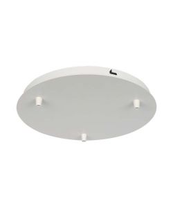 V-TAC Rosone per Lampadario in Acciaio d:300*h:25mm con 3 Fori Colore Bianco Opaco