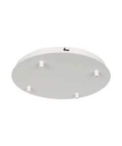 V-TAC Rosone per Lampadario in Acciaio d:300*h:25mm con 4 Fori Colore Bianco Opaco