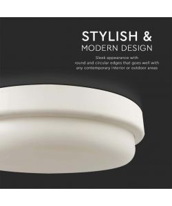 V-TAC Plafoniera LED Rotonda 18W Colore Bianco d: 151mm h: 38mm 4000K IP54