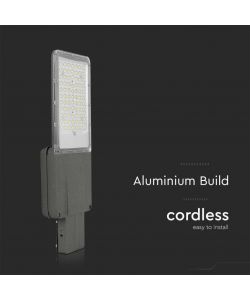 V-TAC Armatura Stradale Chip Bridgelux 30W, Pannello Solare 60W, Telecomando, LFP, Installazione 2in1, Cavo 1.5m, 6500K IP65