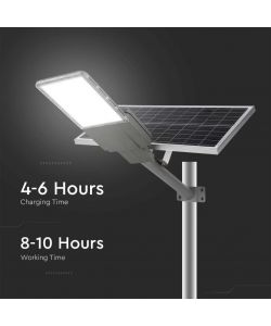 V-TAC Armatura Stradale Chip Bridgelux 35W, Pannello Solare 70W, Telecomando, LFP, Installazione 2in1, Cavo 1.5m, 4000K IP65
