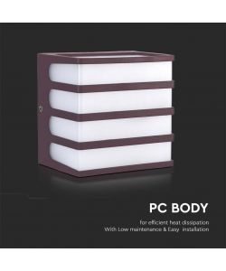 V-TAC Lampada LED da Muro a Lanterna 8W Moderna Colore Marrone 4000K IP65