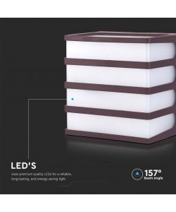 V-TAC Lampada LED da Muro a Lanterna 8W Moderna Colore Marrone 4000K IP65